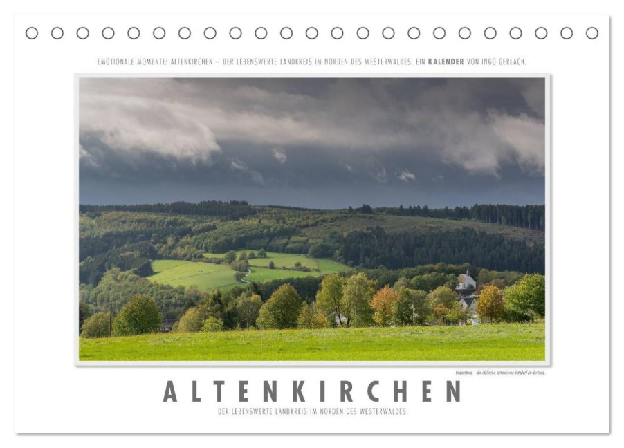 Emotionale Momente: Altenkirchen - der lebenswerte Landkreis im Norden des Westerwaldes. (Tischkalender 2026 DIN A5 quer), CALVENDO Monatskalender - Ingo Gerlach