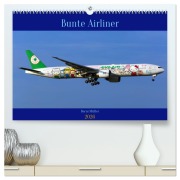 Bunte Airliner (hochwertiger Premium Wandkalender 2026 DIN A2 quer), Kunstdruck in Hochglanz - Berni Müller