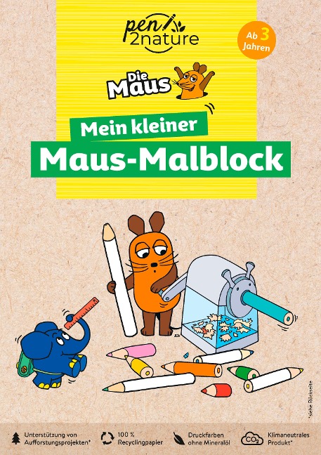 Mein kleiner Maus-Malblock. Nachhaltiges Malen für Kinder ab 3 Jahren - Pen2nature