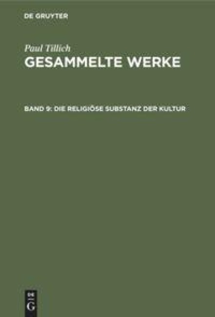 Die religiöse Substanz der Kultur - Paul Tillich