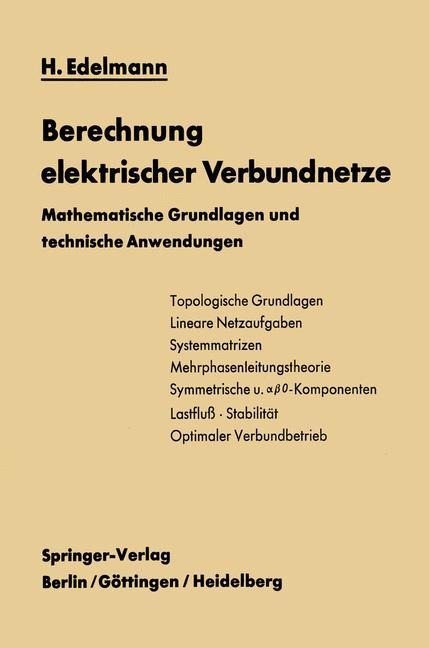 Berechnung elektrischer Verbundnetze - Hans Edelmann