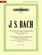 Cover-Bild zum Titel '15 zweistimmige Inventionen BWV772-786 und 15 dreistimmige Sinfonien BWV787-801' von 'Johann Sebastian Bach'