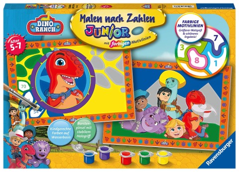 Ravensburger Malen nach Zahlen 23537 - Dino Ranch - Kinder 5 - 7 Jahre - 