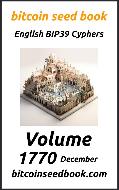 Bitcoin Seed Book English BIP39 Cyphers Volume 1770-December (Bitcoin Seed Book 1770, #12) - Denny Wayne