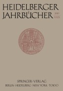 Cover-Bild zum Titel 'Heidelberger Jahrbücher' von 'H. Schipperges'