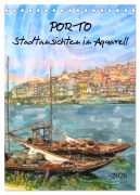 Cover-Bild zum Titel 'Porto - Stadtansichten in Aquarell (Tischkalender 2026 DIN A5 hoch), CALVENDO Monatskalender' von 'Anja Frost'