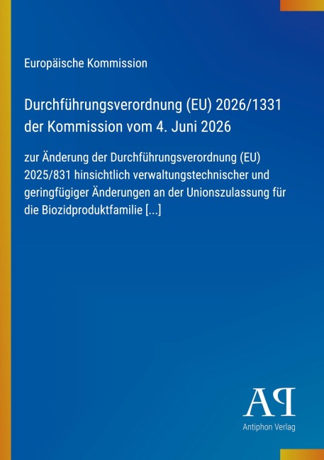 Durchführungsverordnung (EU) 2026/1331 der Kommission vom 4. Juni 2026 - Europäische Kommission