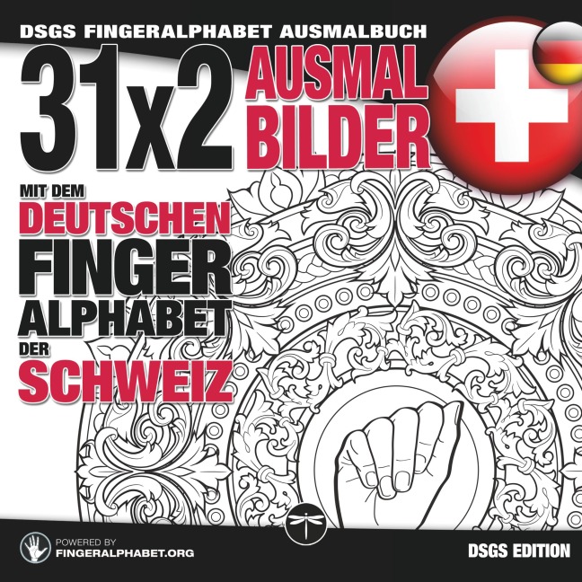 31x2 Ausmalbilder mit dem deutschen Fingeralphabet der Schweiz - Lassal
