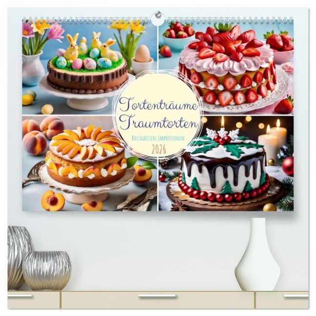 Tortenträume - Traumtorten (hochwertiger Premium Wandkalender 2026 DIN A2 quer), Kunstdruck in Hochglanz - Steffani Lehmann