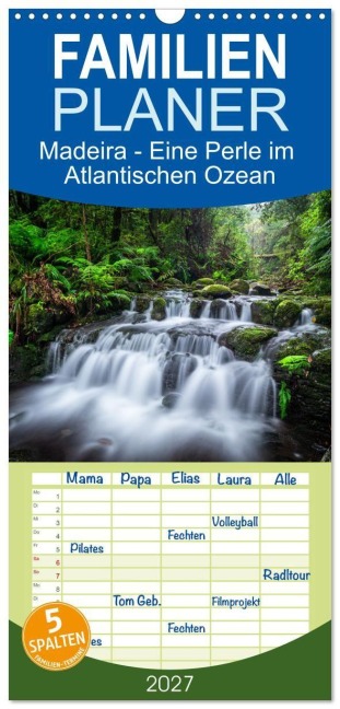 Familienplaner 2027 - Madeira - Eine Perle im Atlantischen Ozean mit 5 Spalten (Wandkalender, 21 x 45 cm) CALVENDO - Dennis Westermann