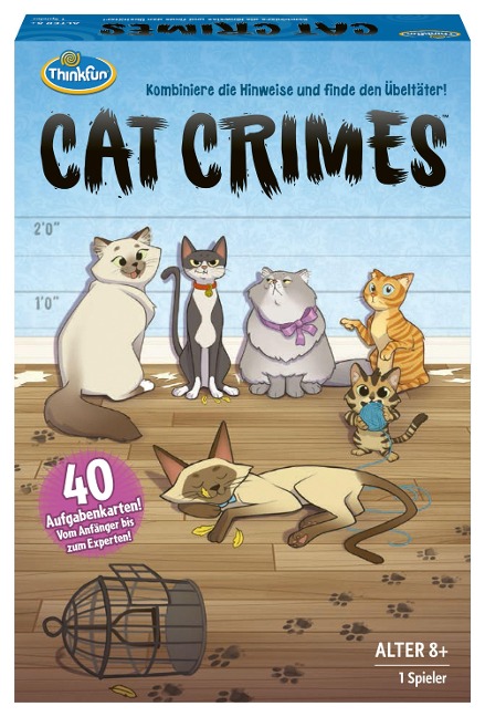 ThinkFun - 76366 - Cat Crimes - Das flauschige und freche Kombinations- und Deduktionsspiel mit Katzen. Finden den Übeltäter! - 