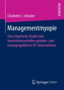 Cover-Bild zum Titel 'Managementmyopie' von 'Charlotte L. Schuster'