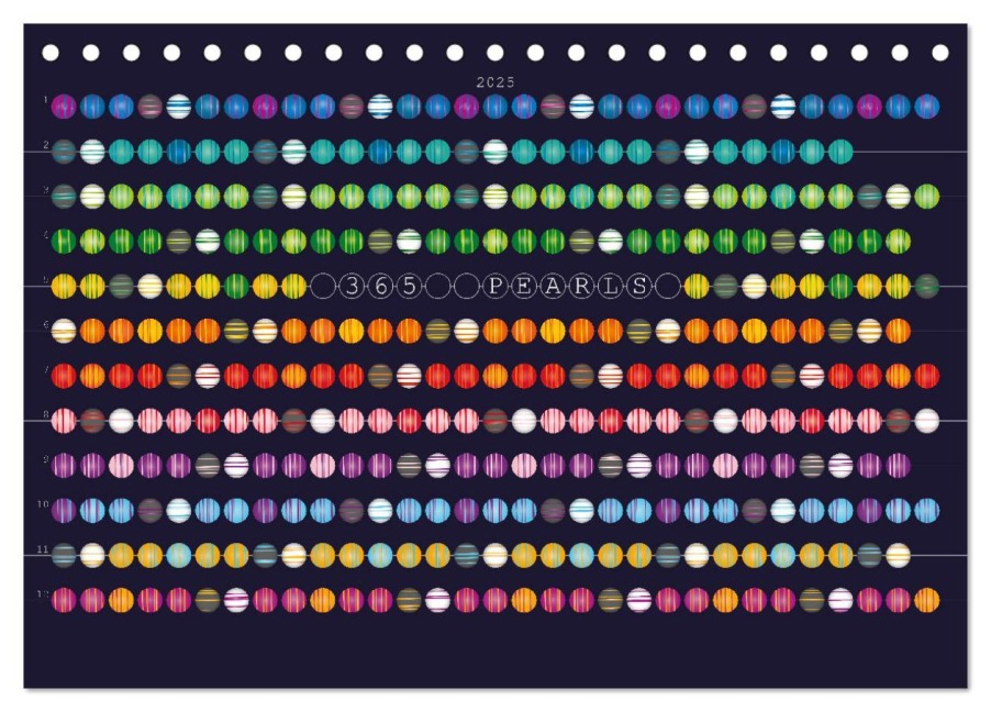 365 Pearls Calendar (Tischkalender 2025 DIN A5 quer), CALVENDO Monatskalender - ROTH-Design ROTH-Design