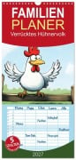 Cover-Bild zum Titel 'Familienplaner 2027 - Verrücktes Hühnervolk mit 5 Spalten (Wandkalender, 21 x 45 cm) CALVENDO' von 'Sabine Löwer'