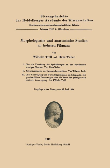 Morphologische und anatomische Studien an höheren Pflanzen - H. Weber, W. Troll