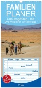 Cover-Bild zum Titel 'Familienplaner 2026 - Urlaubsgefühle - mit Dromedaren unterwegs mit 5 Spalten (Wandkalender, 21 x 45 cm) CALVENDO' von 'Lena Iliopoulou'