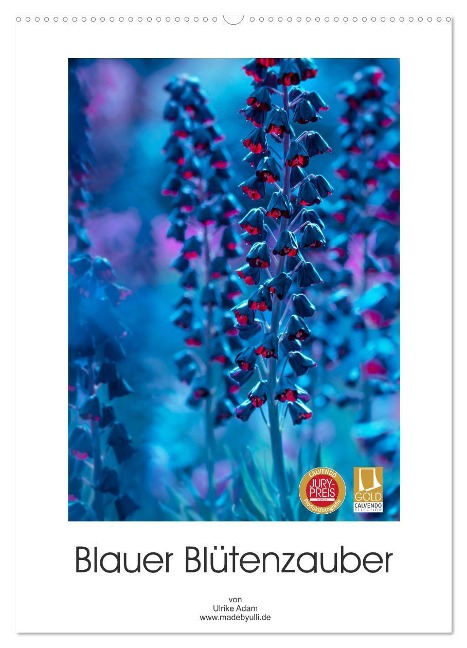 Blauer Blütenzauber (Wandkalender 2024 DIN A2 hoch), CALVENDO Monatskalender - Ulrike Adam