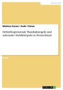 Cover-Bild zum Titel 'Defizitbegrenzende Haushaltsregeln und nationaler Stabilitätspakt in Deutschland' von 'Mathias Kunze, Kadir Yilmaz'