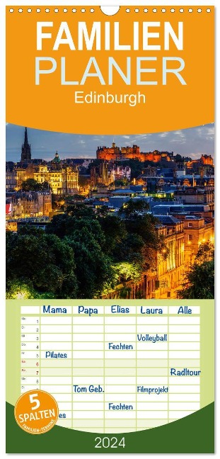 Familienplaner 2024 - Edinburgh - Impressionen aus der schottischen Hauptstadt mit 5 Spalten (Wandkalender, 21 x 45 cm) CALVENDO - Christian Müller