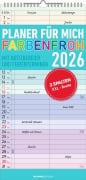 Cover-Bild zum Titel 'Planer für mich Farbenfroh 2026 - Familien-Timer 22x45 cm - mit Ferienterminen - Wand-Planer - mit vielen Zusatzinformationen - Alpha Edition' von ''