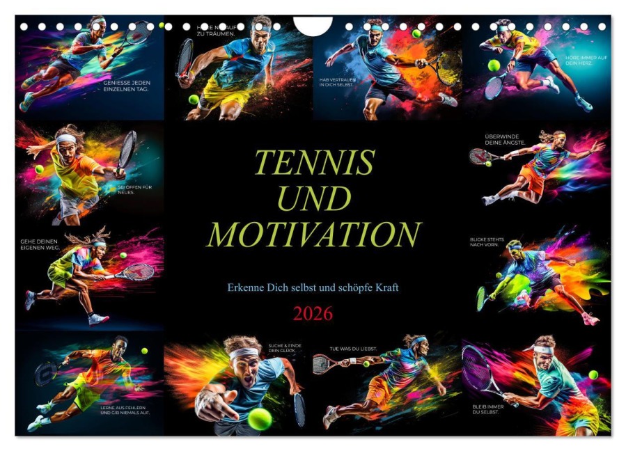 Tennis und Motivation (Wandkalender 2026 DIN A4 quer), CALVENDO Monatskalender - Dirk Meutzner