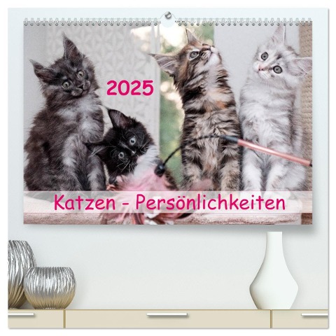 Katzen Persönlichkeiten 2025 (hochwertiger Premium Wandkalender 2025 DIN A2 quer), Kunstdruck in Hochglanz - Patrick Rüberg