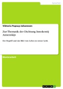 Cover-Bild zum Titel 'Zur Thematik der Dichtung Innokentij Annenskijs' von 'Viktoria Popsuy-Johannsen'