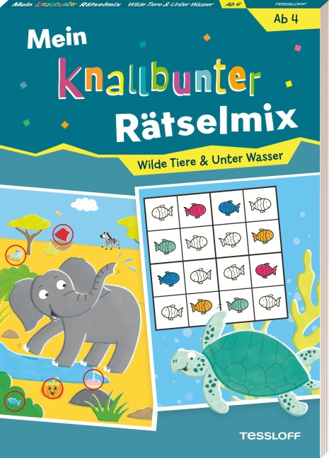 Mein knallbunter Rätselmix. Wilde Tiere & Unter Wasser - 