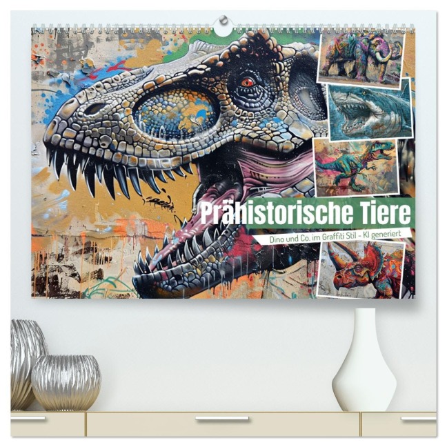 Prähistorische Tiere (hochwertiger Premium Wandkalender 2026 DIN A2 quer), Kunstdruck in Hochglanz - Cathrin Illgen