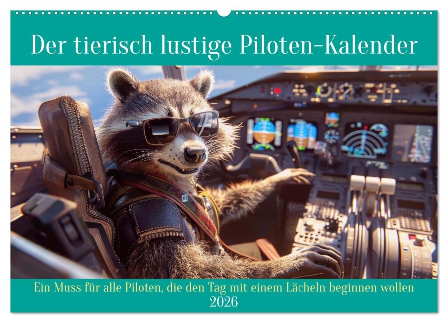 Der tierisch lustige Piloten-Kalender (Wandkalender 2026 DIN A2 quer), CALVENDO Monatskalender - Peter Rübsamen