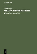 Cover-Bild zum Titel 'Gedächtnisworte' von 'Walter Horst'