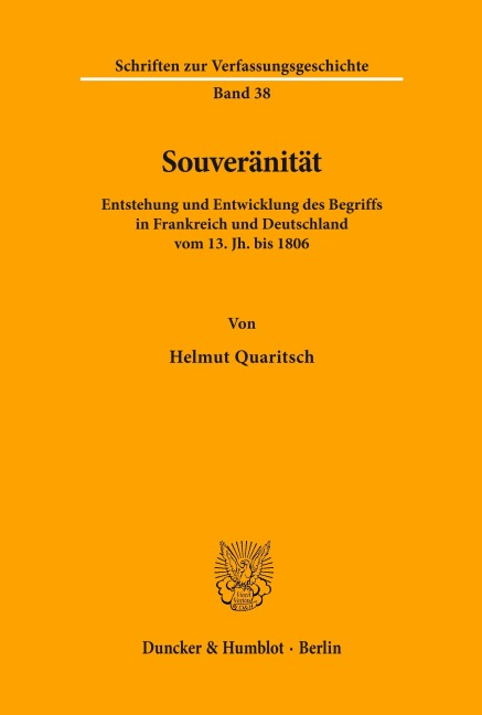 Souveränität. - Helmut Quaritsch