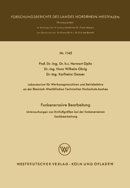 Funkenerosive Bearbeitung - Herwart Opitz