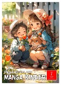 Manga Kinder - ein glückliches Jahr (Wandkalender 2025 DIN A2 hoch), CALVENDO Monatskalender - Peter Roder