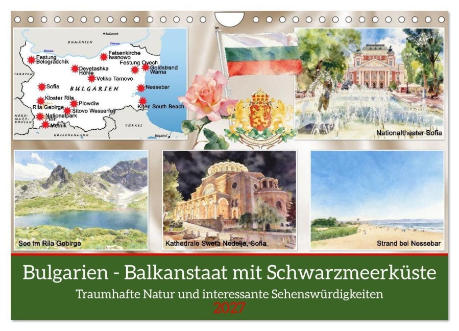 Bulgarien - Balkanstaat mit Schwarzmeerküste (Wandkalender 2027 DIN A4 quer), CALVENDO Monatskalender - Claudia Kleemann
