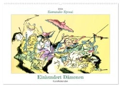 Cover-Bild zum Titel 'Kawanabe Kyosai - Einhundert Dämonen Kunstkalender (Wandkalender 2026 DIN A2 quer), CALVENDO Monatskalender' von 'Timearts Kunstkalender'