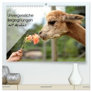 Cover-Bild zum Titel 'Unvergessliche Begegnungen mit Alpakas (hochwertiger Premium Wandkalender 2026 DIN A2 quer), Kunstdruck in Hochglanz' von 'Heidi Rentschler'