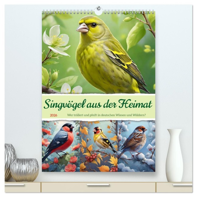 Singvögel aus der Heimat (hochwertiger Premium Wandkalender 2026 DIN A2 hoch), Kunstdruck in Hochglanz - Steffani Lehmann