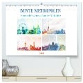 Bunte Metropolen - kunstvolle Skylines bekannter Weltstädte (hochwertiger Premium Wandkalender 2024 DIN A2 quer), Kunstdruck in Hochglanz - Michaela Schimmack