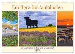 Cover-Bild zum Titel 'Ein Herz für Andalusien (Wandkalender 2026 DIN A2 quer), CALVENDO Monatskalender' von 'Christa Kramer'