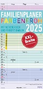 Familienplaner Farbenfroh 2025 - Familien-Timer 22x45 cm - mit Ferienterminen - 3 Spalten - Wand-Planer - mit vielen Zusatzinformationen - Alpha Edition - 