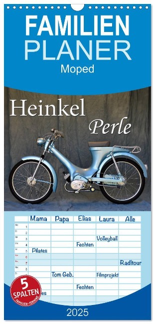 Familienplaner 2025 - Heinkel Perle mit 5 Spalten (Wandkalender, 21 x 45 cm) CALVENDO - Ingo Laue