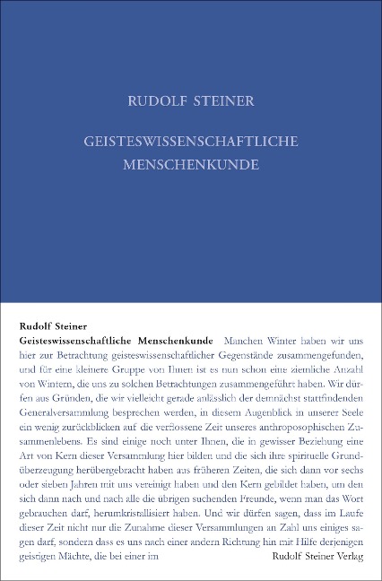 Geisteswissenschaftliche Menschenkunde - Rudolf Steiner