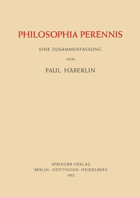 Philosophia Perennis - Paul Häberlin