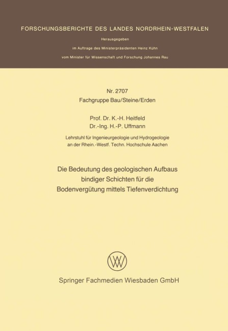 Die Bedeutung des geologischen Aufbaus bindiger Schichten für die Bodenvergütung mittels Tiefenverdichtung - Karl-Heinrich Heitfeld