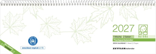 Cover-Bild zum Titel 'Tischquerkalender 1W/2S BlauerEngel 2027' von ''