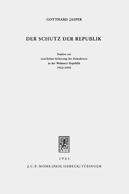 Der Schutz der Republik - Gotthard Jasper