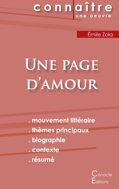 Fiche de lecture Une page d'amour de Émile Zola (Analyse littéraire de référence et résumé complet) - Émile Zola