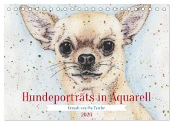 Cover-Bild zum Titel 'Hundeporträts in Aquarell (Tischkalender 2026 DIN A5 quer), CALVENDO Monatskalender' von 'Pia Tasche'
