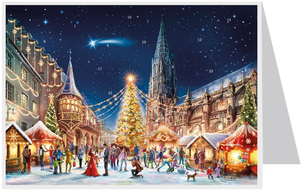 Postkarten-Adventskalender Freiburg - M. Haduk